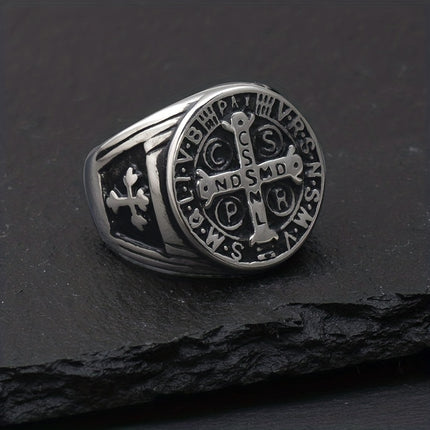Men's Punk Style Saint Benedict Ring