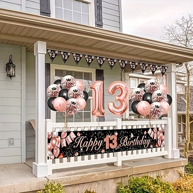 Rose Gold 13th Birthday Party Kit for Girls