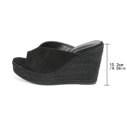 Elegant Solid Color Wedge Sandals