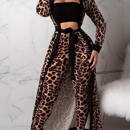 Leopard Print 3-Piece Lounge Set
