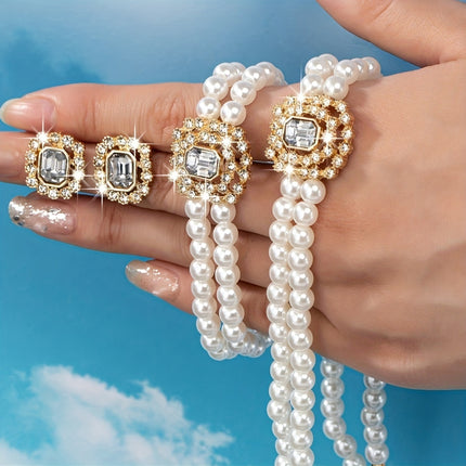 Chic French Pearl Jewelry Set