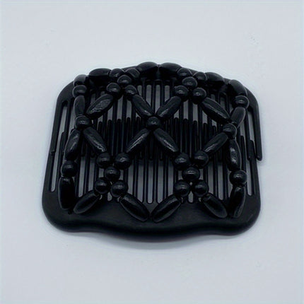 Wooden Beaded Double Hair Comb