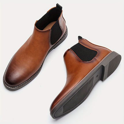 Men’s Brown Elastic Ankle Boots