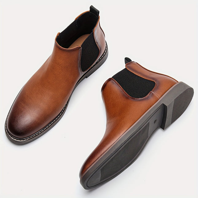 Men’s Brown Elastic Ankle Boots