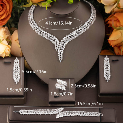 Luxury V-Neck Wedding Jewelry Set