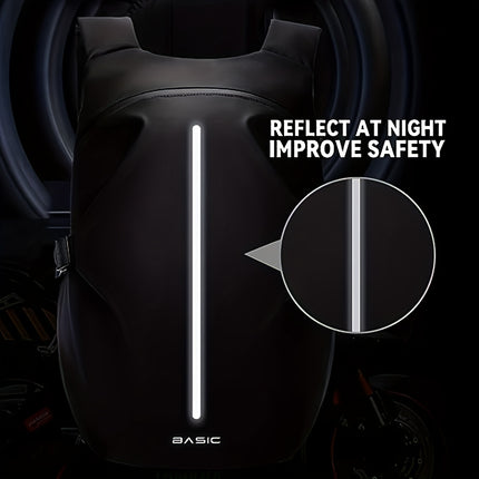 Large Capacity Motorcycle Helmet Backpack – Reflective, Travel-Ready