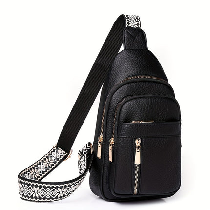 Vintage Multi-Pocket PU Leather Chest Bag