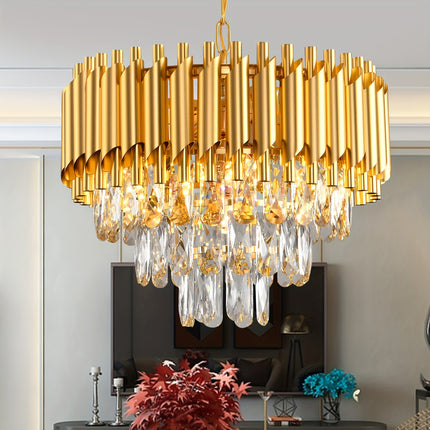 Elegant 3-Tier Crystal Chandelier - Modern Flush Mount
