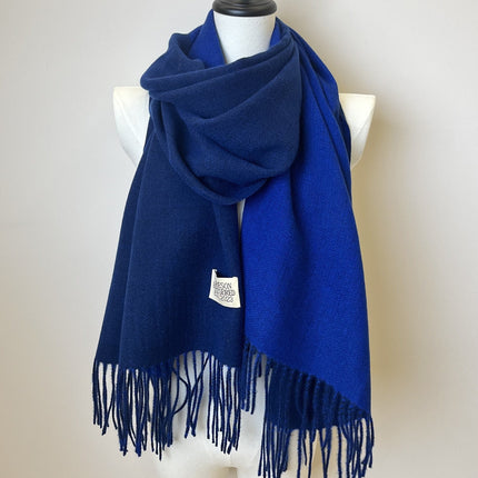 Double-Sided Two-Color Tassel Scarf