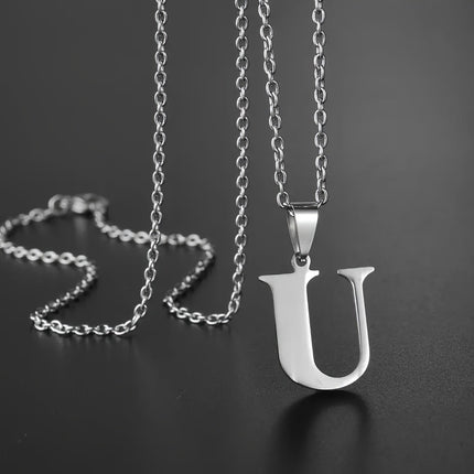Minimalist Alphabet Stainless Steel Necklace