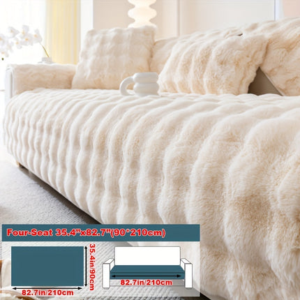 Luxurious Faux Rabbit Fur Sofa Cover - Soft & Cozy