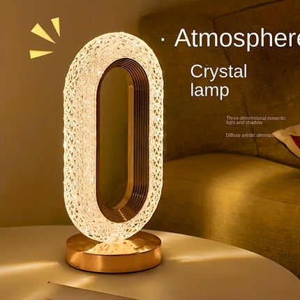 Mini USB Luxury Crystal Table Lamp - Elegant Bedside Nightlight