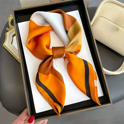Luxurious Satin Geometric Square Scarf