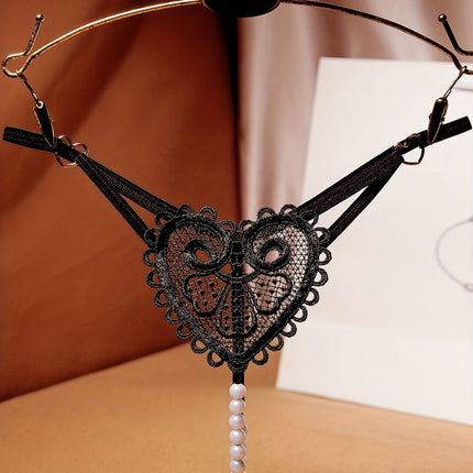 Floral Embroidery Pearl Thongs