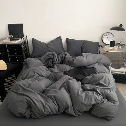 Solid Color Soft Sanded Duvet Cover Set