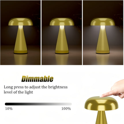 Golden Mushroom USB Rechargeable Table Lamp - LED Nightlight