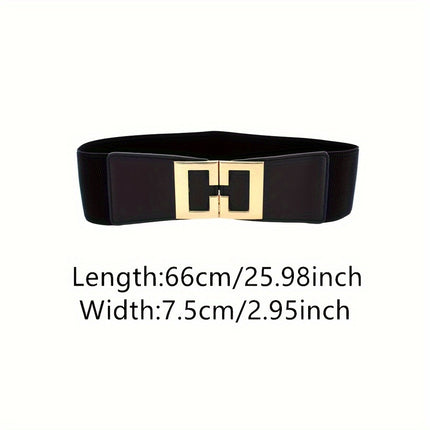 Geometric Buckle Wide Belt