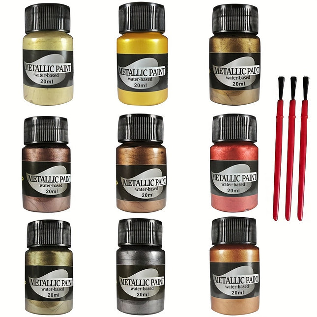 9-Color Metallic Acrylic Paint Set