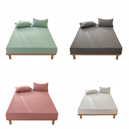 3pcs Waterproof Solid Fitted Sheet Set - 360° Coverage