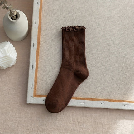 Women's Cotton Mid-Calf Lace Socks (6 Pairs)