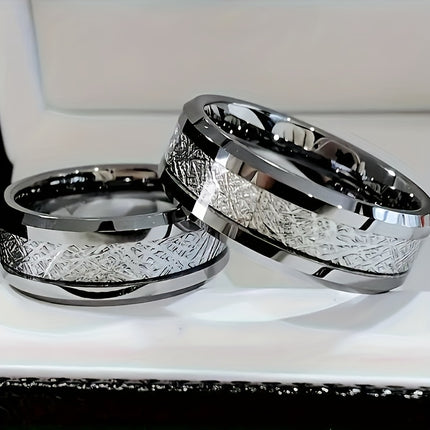 Luxurious 8mm Stainless Steel Engagement Ring