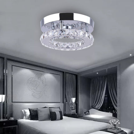Aluminum LED Round Crystal Ceiling Lamp – Elegant Design