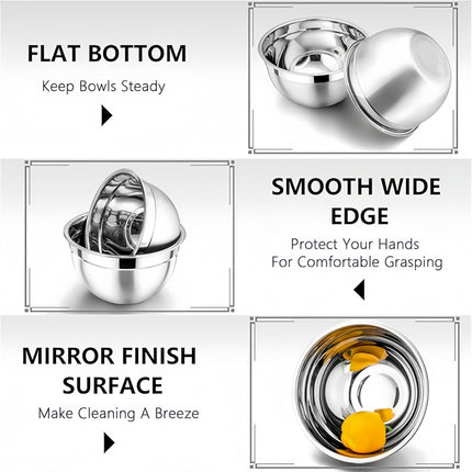 14-Piece Stainless Steel Mixing Bowl Set