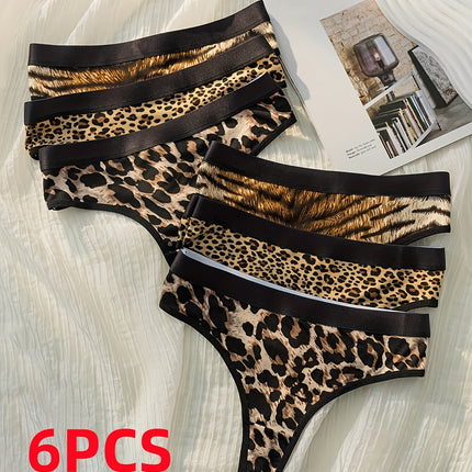 6-Pack Leopard & Zebra Thong Set