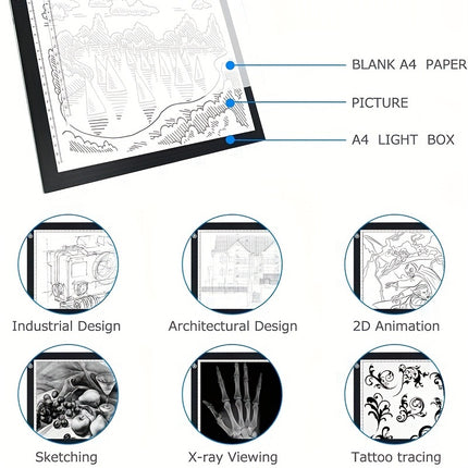 A4 LED Light Box Tablet for Art & Tracing