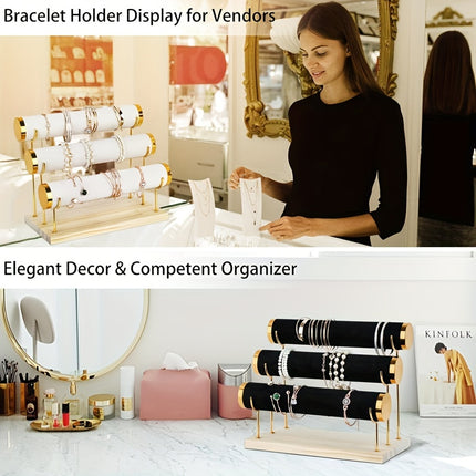 3-Tier Velvet Bracelet Organizer
