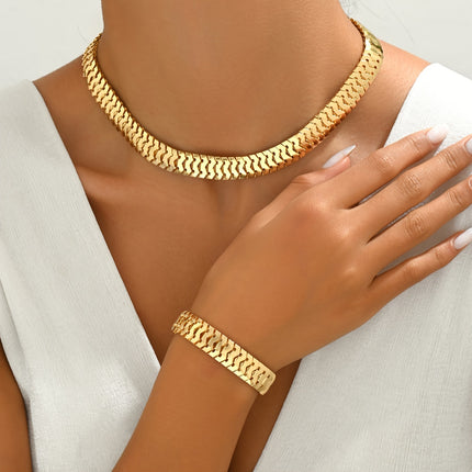 Classic Minimalist Necklace & Bracelet Set