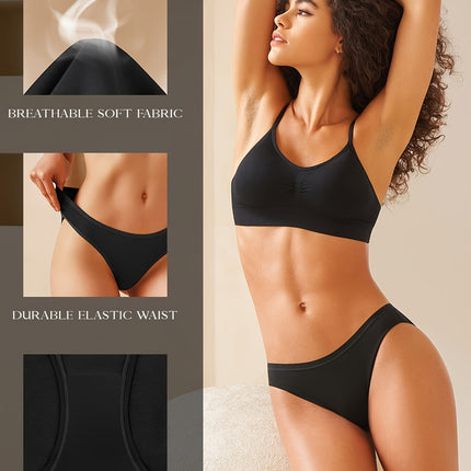 7pcs Solid Low Waist Briefs