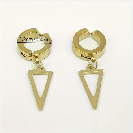 Triangle Pendant Ear Clips Set