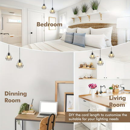 Elegant Black Metal Ceiling Light - Dining & Bedroom Fixture
