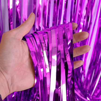 2 Packs Set of Foil Streamer Fringe Backdrop & Tinsel Metallic Decoration