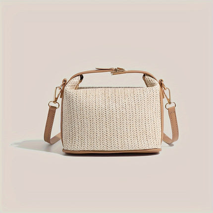 Trendy Rattan Crossbody Beach Bag