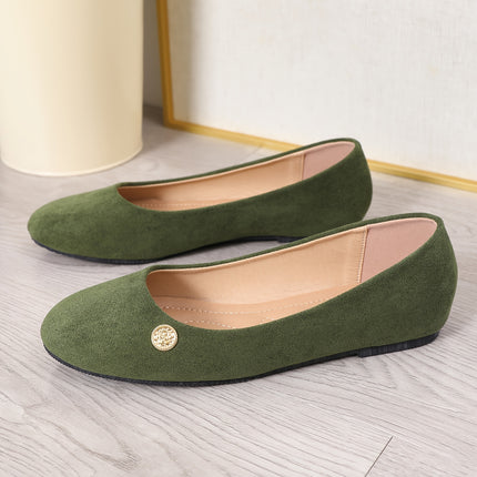 Golden Buckle Casual Slip-On Flats