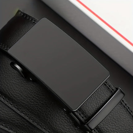 Men's Black Automatic PU Leather Belt
