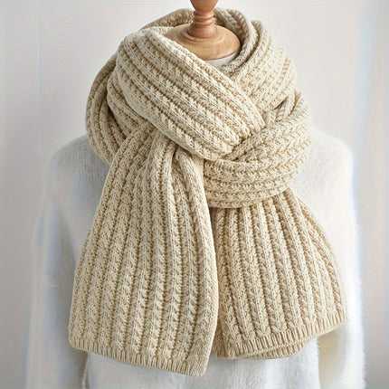 Luxurious Geometric Knit Winter Scarf