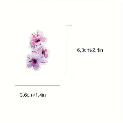 50pcs Transparent Flower Stickers