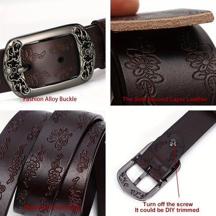 Vintage Embossed Leather Belt