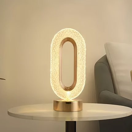 Mini USB Luxury Crystal Table Lamp - Elegant Bedside Nightlight