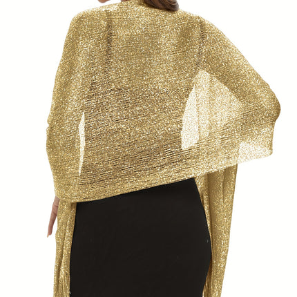 Sparkling Metallic Tassel Shawl