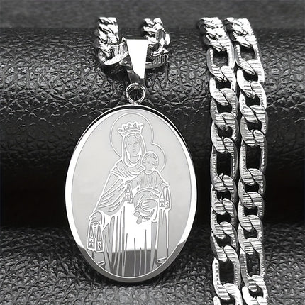 V18K Gold Plated Virgin Mary Pendant Necklace