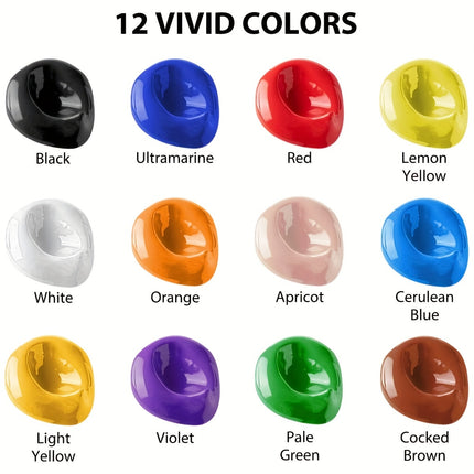 12-Bottle Acrylic Paint Set