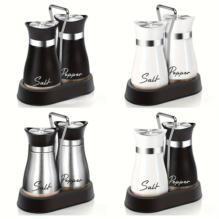 Stainless Steel & Glass Salt & Pepper Set