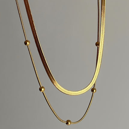 Luxury Double Layer Chain Necklace Set