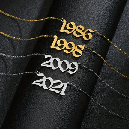 Custom Birth Year Stainless Steel Necklace