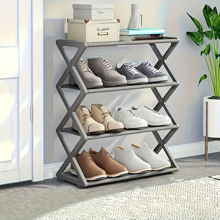 Retro Folding 4-Tier Shoe Rack