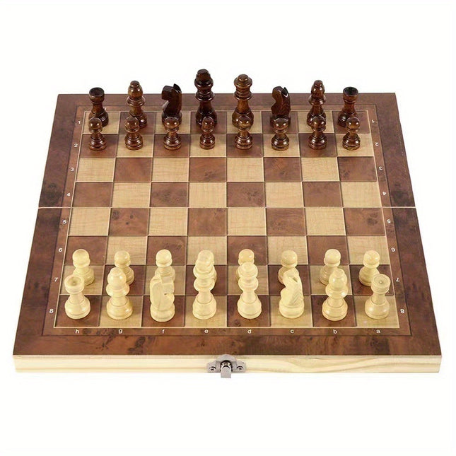 3-in-1 Travel Chess, Checkers & Backgammon Set